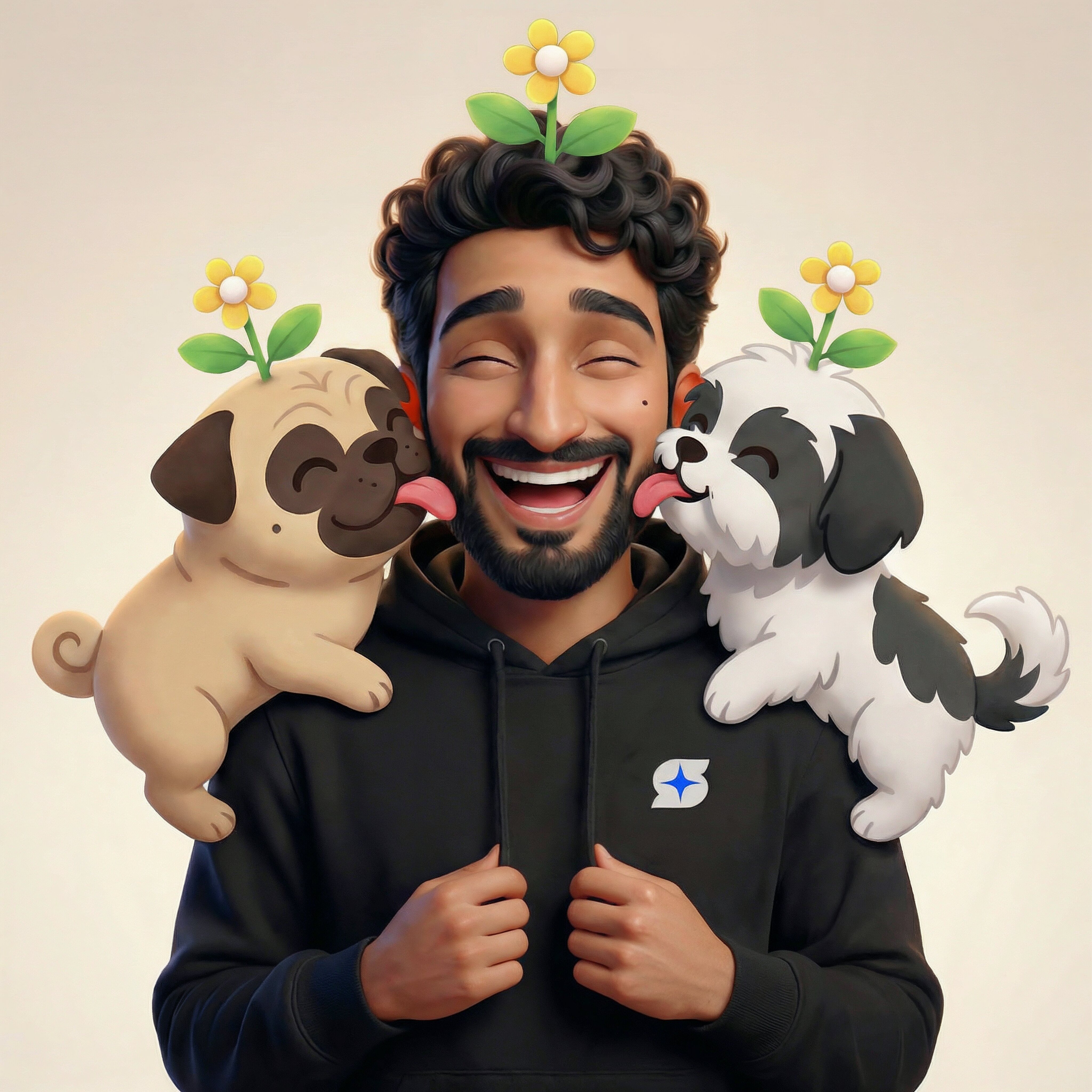 Tarun with puppies